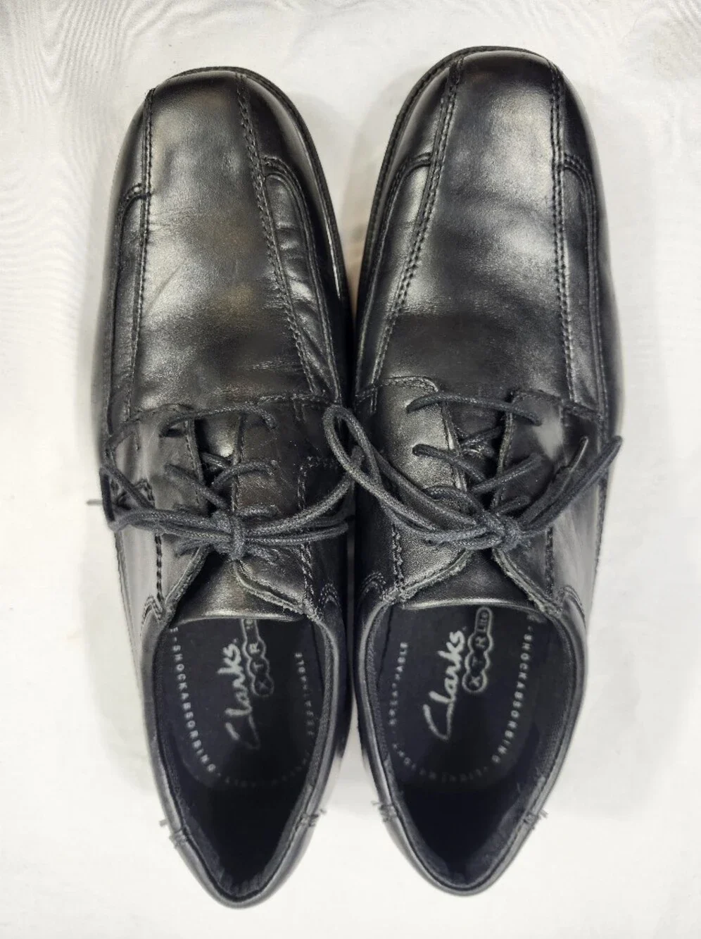 Clarks Mens 11 M Black Leather Lace-Up Derby Liteweight Shoes